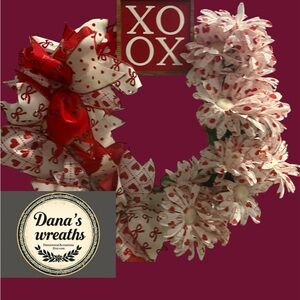 Red and White Floral Wreath
